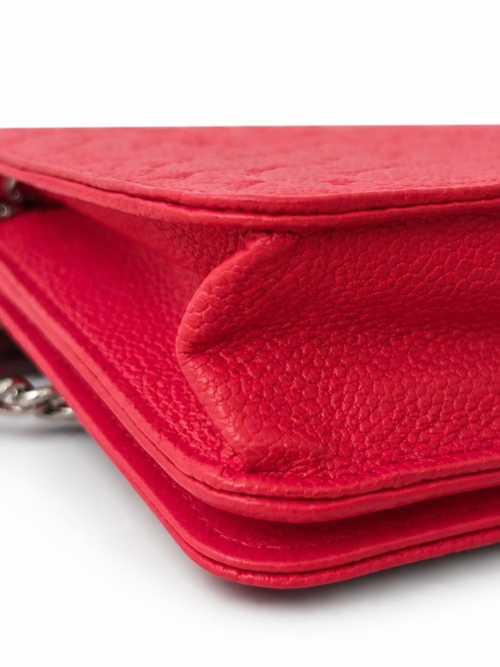 CHANEL Coral Caviar Leather, Camellia-Embossed Mini Cross Body Wallet - Picture 5 of 12
